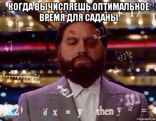 когда вычисляешь оптимальное время для саданы 