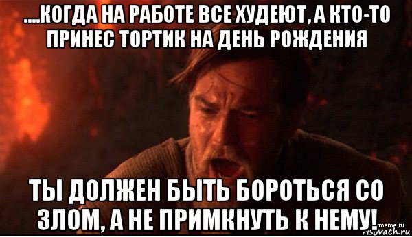 ....когда на работе все худеют, а кто-то принес тортик на день рождения ты должен быть бороться со злом, а не примкнуть к нему!