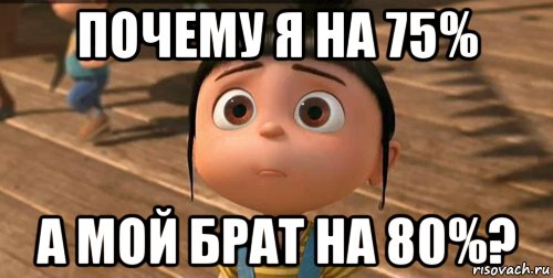 почему я на 75% а мой брат на 80%?