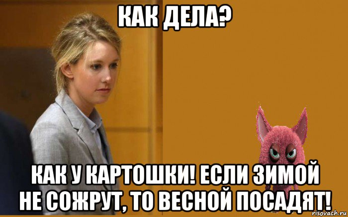 как дела? как у картошки! если зимой не сожрут, то весной посадят!