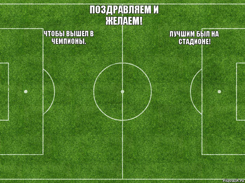  ЧТОБЫ ВЫШЕЛ В ЧЕМПИОНЫ,   ПОЗДРАВЛЯЕМ И ЖЕЛАЕМ!  ЛУЧШИМ БЫЛ НА СТАДИОНЕ!  , Комикс Футбольное поле