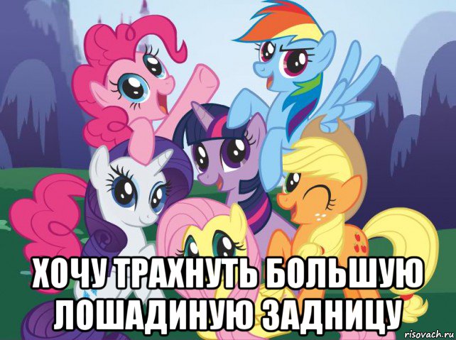  хочу трахнуть большую лошадиную задницу, Мем My little pony