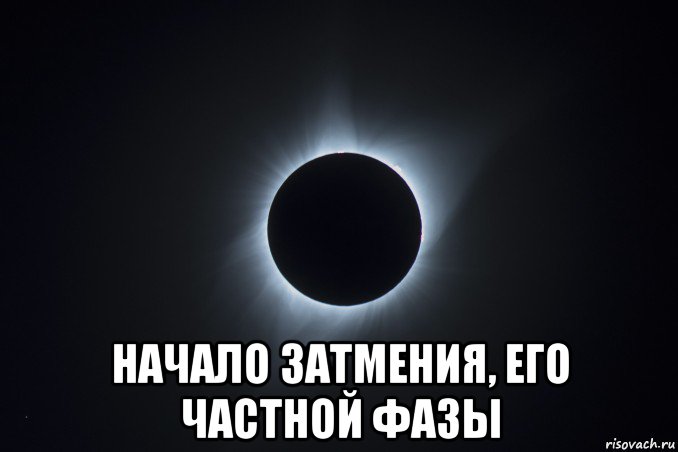  начало затмения, его частной фазы