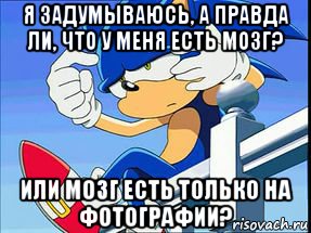 я задумываюсь, а правда ли, что у меня есть мозг? или мозг есть только на фотографии?