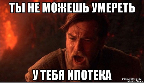 ты не можешь умереть у тебя ипотека, Мем ты был мне как брат