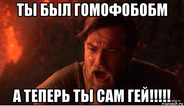 ты был гомофобобм а теперь ты сам гей!!!!!