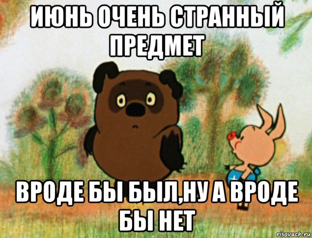 июнь очень странный предмет вроде бы был,ну а вроде бы нет, Мем Винни Пух с Пятачком