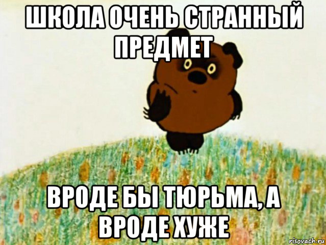 школа очень странный предмет вроде бы тюрьма, а вроде хуже, Мем ВИННИ ПУХ