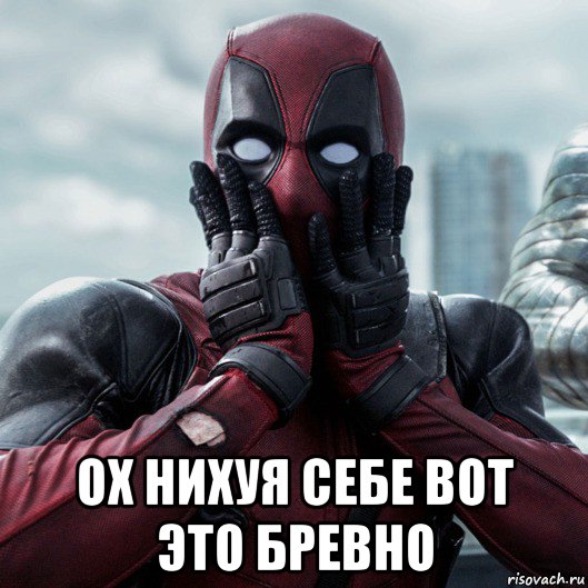  ох нихуя себе вот это бревно, Мем     Дэдпул