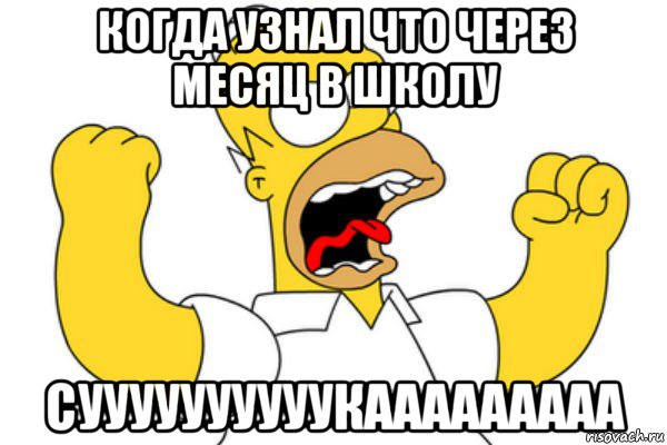 когда узнал что через месяц в школу суууууууууукааааааааа, Мем Разъяренный Гомер