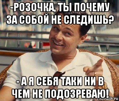 -розочка, ты почему за собой не следишь? - а я себя таки ни в чем не подозреваю!, Мем Хитрый Гэтсби