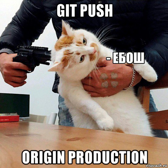 git push origin production, Мем  Кот ЕБОШ