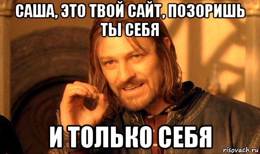 саша, это твой сайт, позоришь ты себя и только себя, Мем Нельзя просто так взять и (Боромир мем)