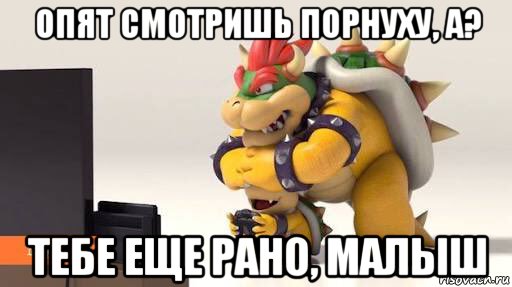 опят смотришь порнуху, а? тебе еще рано, малыш, Мем Ни сматри боузер