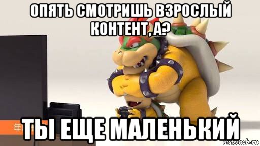 опять смотришь взрослый контент, а? ты еще маленький, Мем Ни сматри боузер