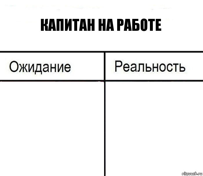 Капитан на работе  , Комикс  Ожидание - реальность