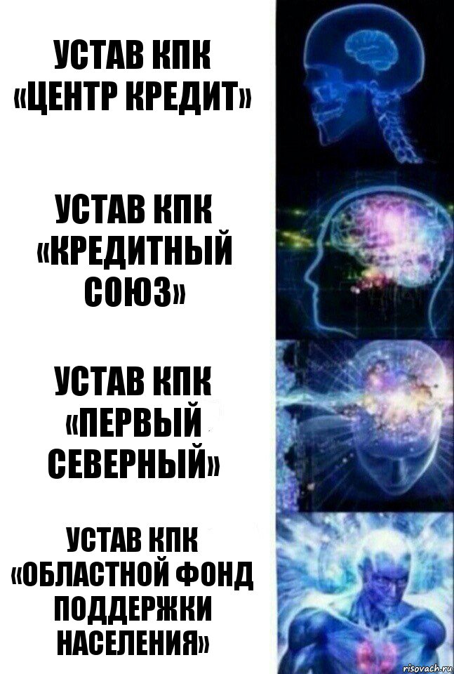 устав КПК «Центр кредит» устав КПК «Кредитный союз» устав КПК «Первый Северный» устав КПК «Областной Фонд Поддержки Населения», Комикс  Сверхразум