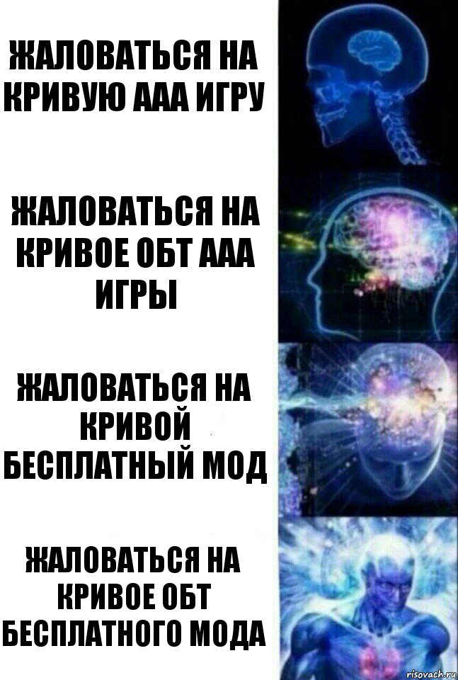 Жаловаться на кривую ААА игру Жаловаться на кривое ОБТ ААА игры Жаловаться на кривой бесплатный мод Жаловаться на кривое ОБТ бесплатного мода, Комикс  Сверхразум