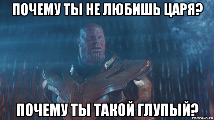 почему ты не любишь царя? почему ты такой глупый?