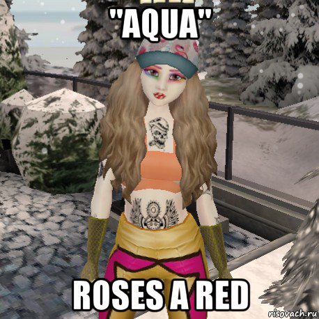 "aqua" roses a red
