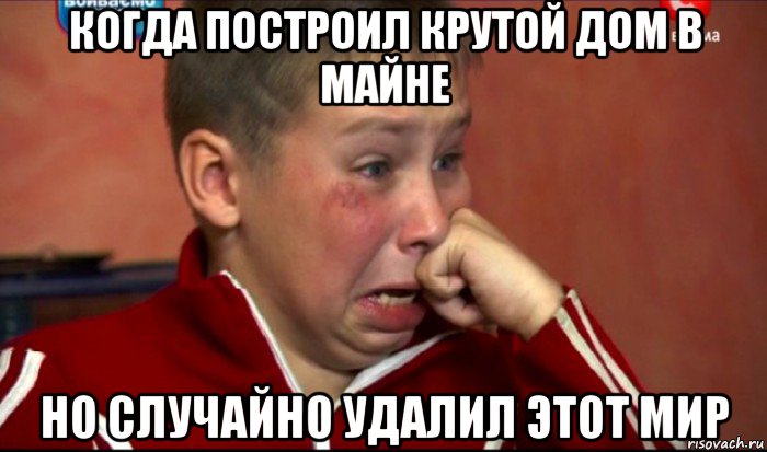 когда построил крутой дом в майне но случайно удалил этот мир, Мем  Сашок Фокин