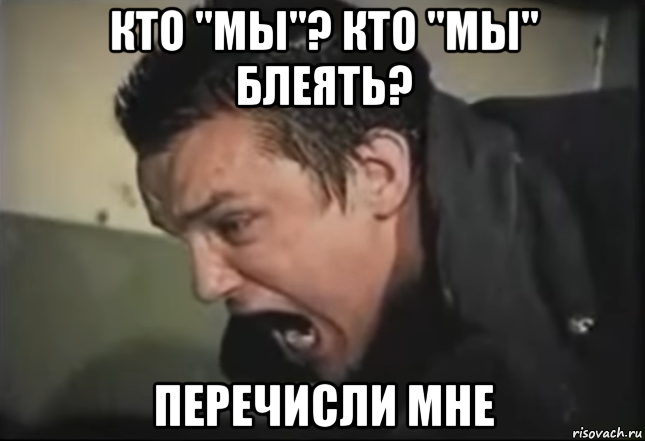 кто "мы"? кто "мы" блеять? перечисли мне