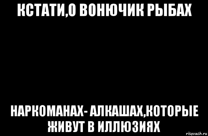 кстати,о вонючик рыбах наркоманах- алкашах,которые живут в иллюзиях