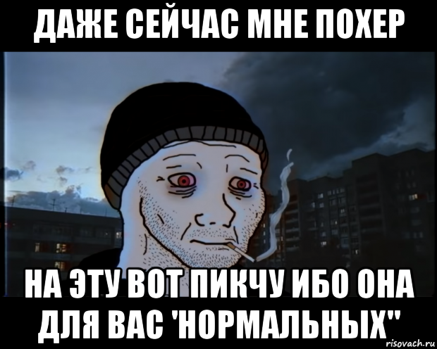 даже сейчас мне похер на эту вот пикчу ибо она для вас 'нормальных", Мем ДЕЛАТЬНЕХПРОСТ