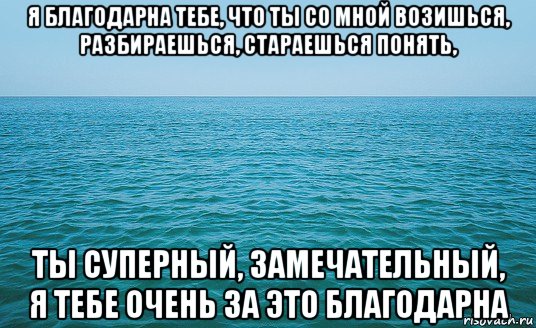 я благодарна тебе, что ты со мной возишься, разбираешься, стараешься понять, ты суперный, замечательный, я тебе очень за это благодарна