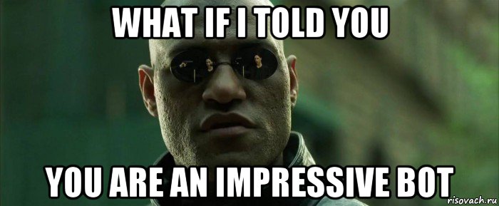 what if i told you you are an impressive bot