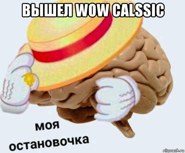 вышел wow calssic , Мем   Моя остановочка мозг