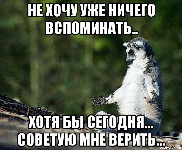 не хочу уже ничего вспоминать.. хотя бы сегодня... советую мне верить..., Мем не узбагоюсь