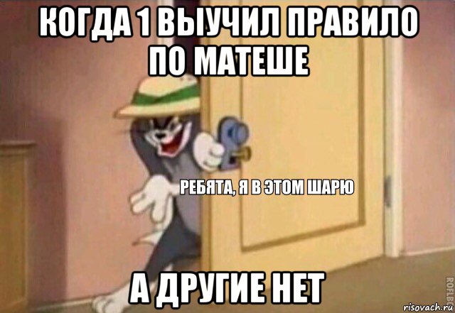 когда 1 выучил правило по матеше а другие нет, Мем    Ребята я в этом шарю