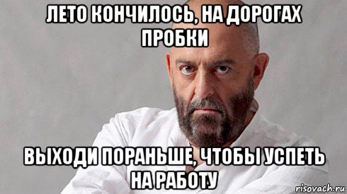 лето кончилось, на дорогах пробки выходи пораньше, чтобы успеть на работу, Мем Шуфутинский