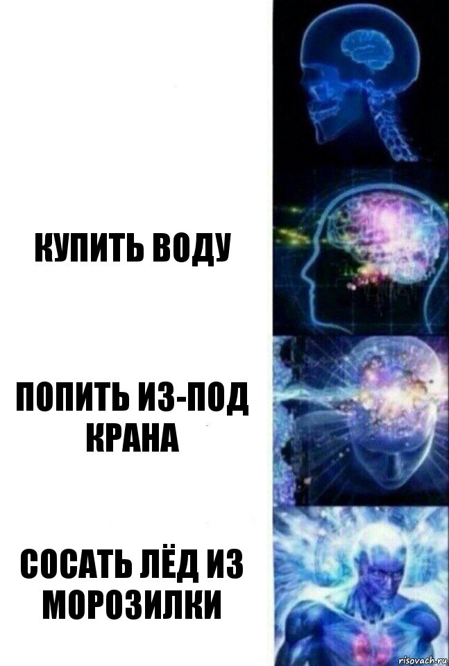  купить воду попить из-под крана сосать лёд из морозилки, Комикс  Сверхразум