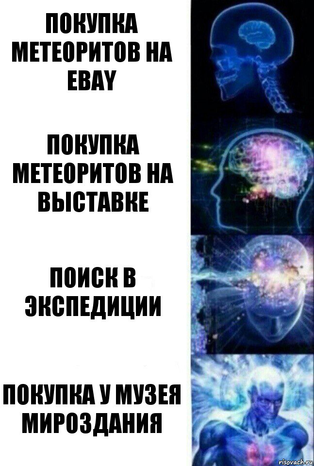 Покупка метеоритов на eBay Покупка метеоритов на выставке Поиск в экспедиции Покупка у музея мироздания, Комикс  Сверхразум