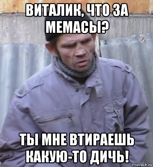 виталик, что за мемасы? ты мне втираешь какую-то дичь!, Мем  Ты втираешь мне какую то дичь