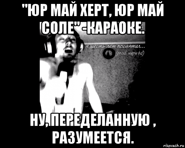"юр май херт, юр май соле" -караоке. ну, переделанную , разумеется.