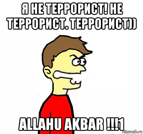 я не террорист! не террорист. террорист)) allahu akbar !!!1