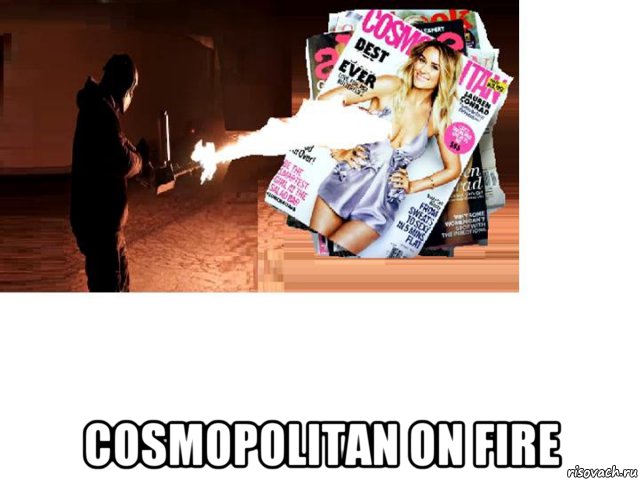  cosmopolitan on fire, Мем Cosmopolitan on fire
