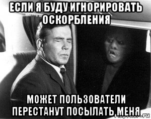 если я буду игнорировать оскорбления может пользователи перестанут посылать меня