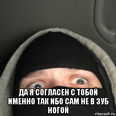  да я согласен с тобой именно так ибо сам не в зуб ногой