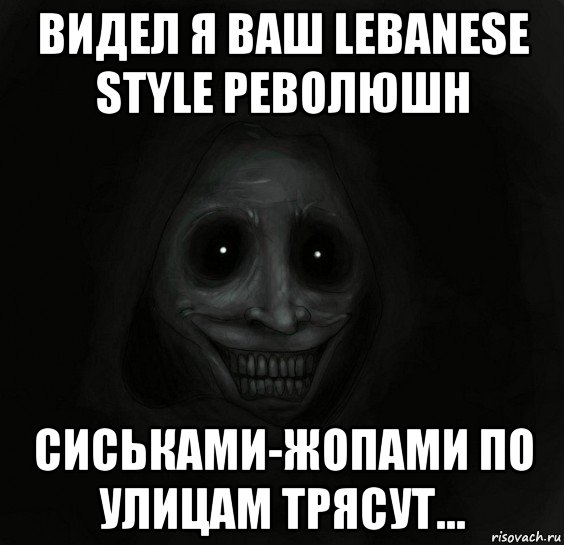 видел я ваш lebanese style революшн сиськами-жопами по улицам трясут..., Мем Ночной гость
