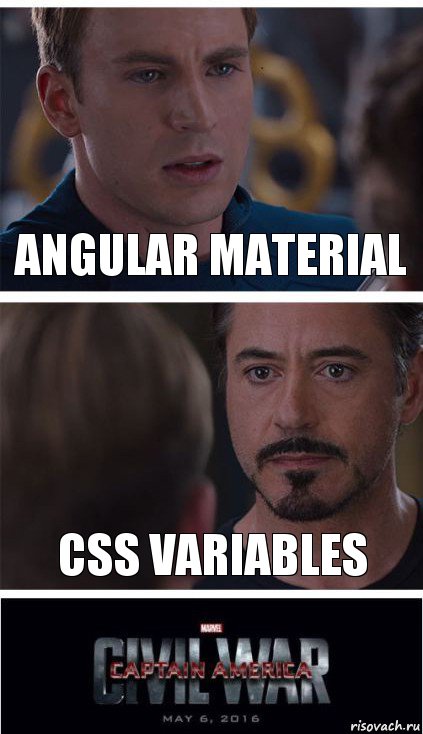 Angular material CSS variables, Комикс   Гражданская Война