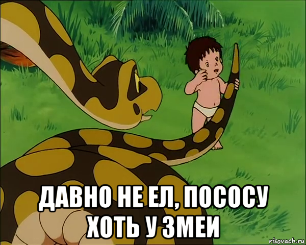  давно не ел, пососу хоть у змеи