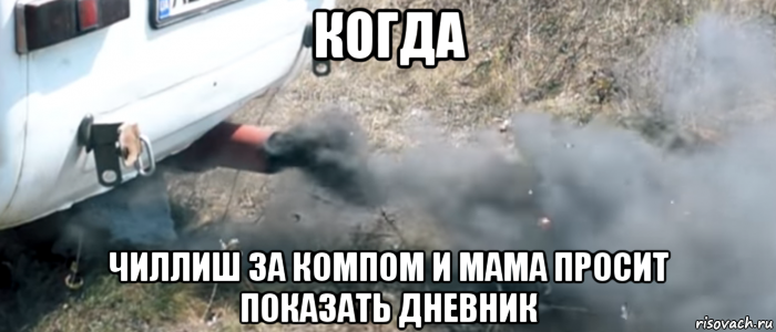 когда чиллиш за компом и мама просит показать дневник