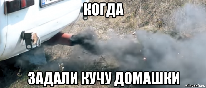 когда задали кучу домашки