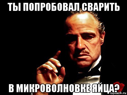 ты попробовал сварить в микроволновке яйца?