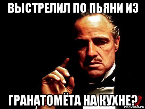выстрелил по пьяни из гранатомёта на кухне?