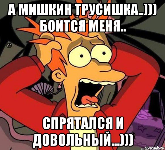 а мишкин трусишка..))) боится меня.. спрятался и довольный...))), Мем Мои глоза